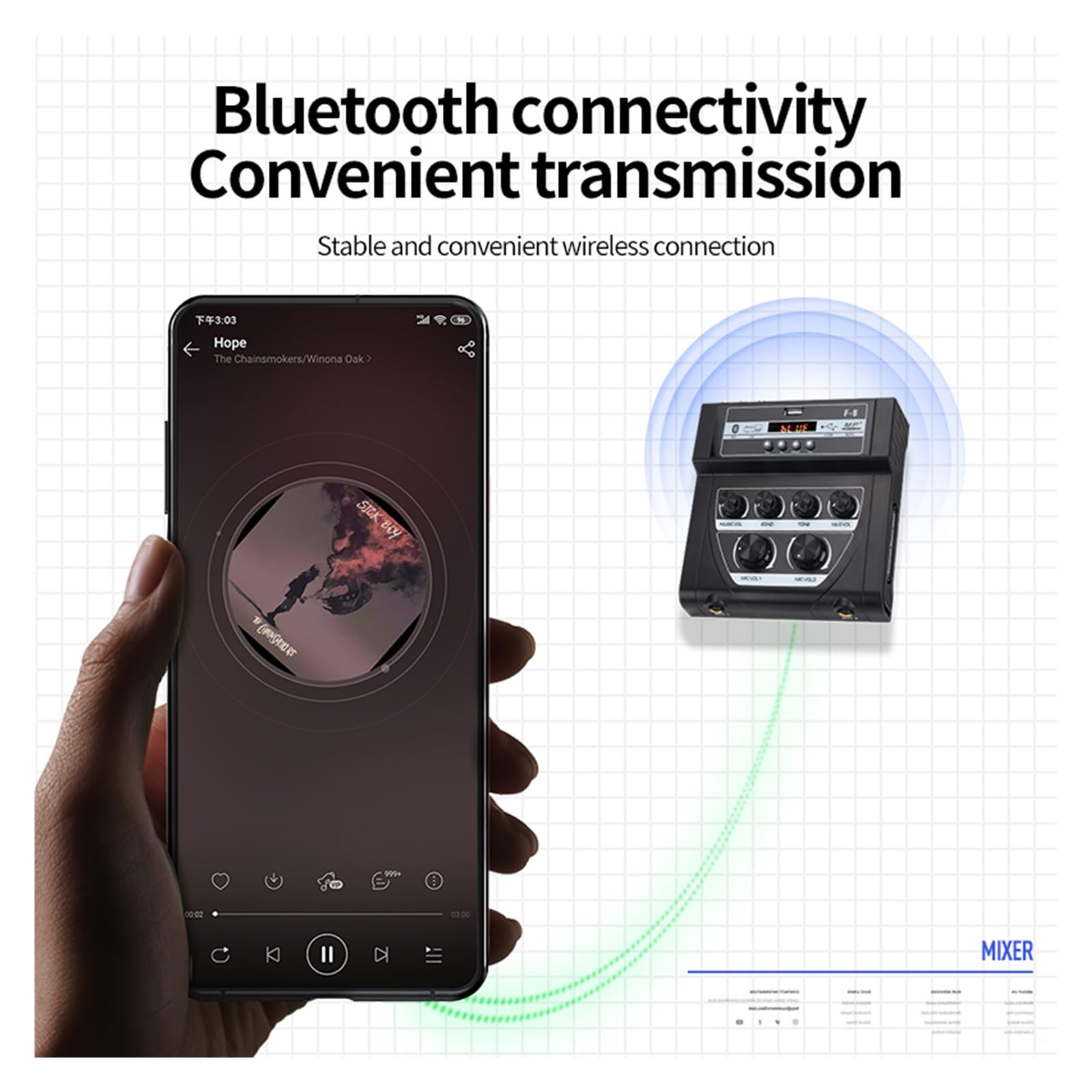Mini mikser zewnętrzny stereofoniczny mikser echo podwójny mikrofon wejściowy wzmacniacz z efektem nagrywania Bluetooth mp3 Muzyka na żywo