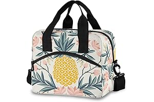 ALAZA Tropical Vintage Pineapple Floral Insulated Lunch Box Reusable Cooler Bags with...