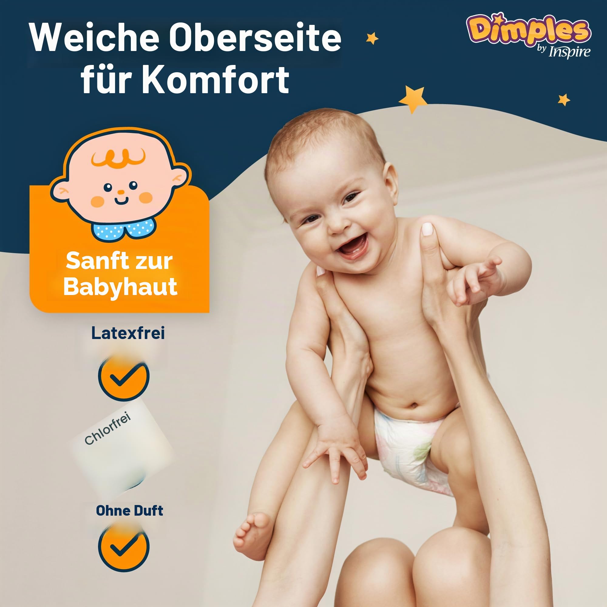 Dimples Booster Pads, Baby-Windeldoppelter mit Kleber – steigert die Saugfähigkeit von Windeln – kein Auslaufen mehr 30 Stück (mit Kleber für sicheren Sitz)