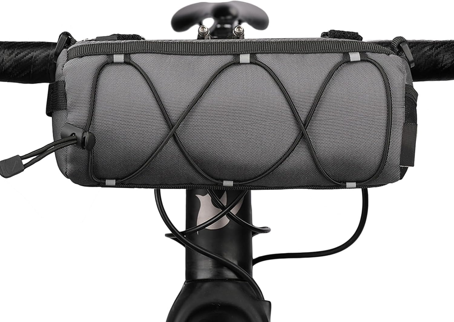 Bike Bag Portable Handlebar Bag, Multi-purpose Bicycle Front Bag with Shoulder Strap, High Visibility Reflective Bike Frame Tube Bag(Black)