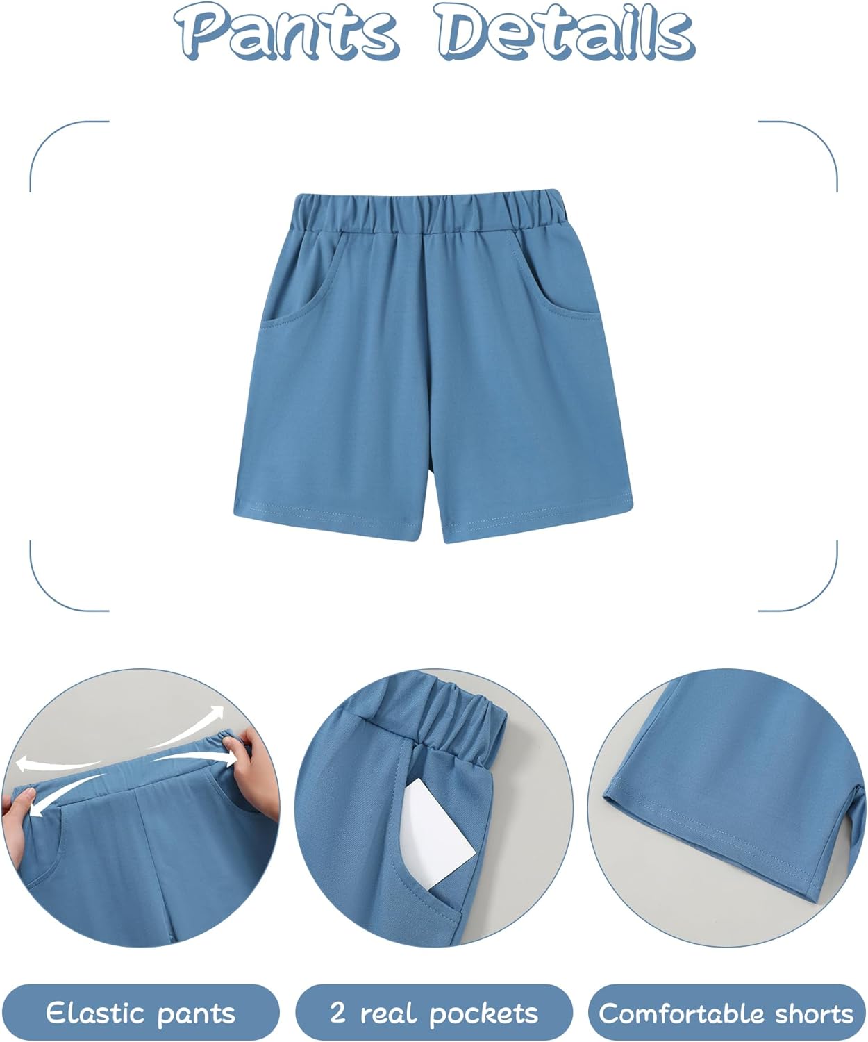 ZOEREA Toddler Boy Clothes Kids Summer Short Sleeve T-Shirt and Shorts Outfit 2 Piece Sweatsuit Clothing Set 2-7T - Image 6