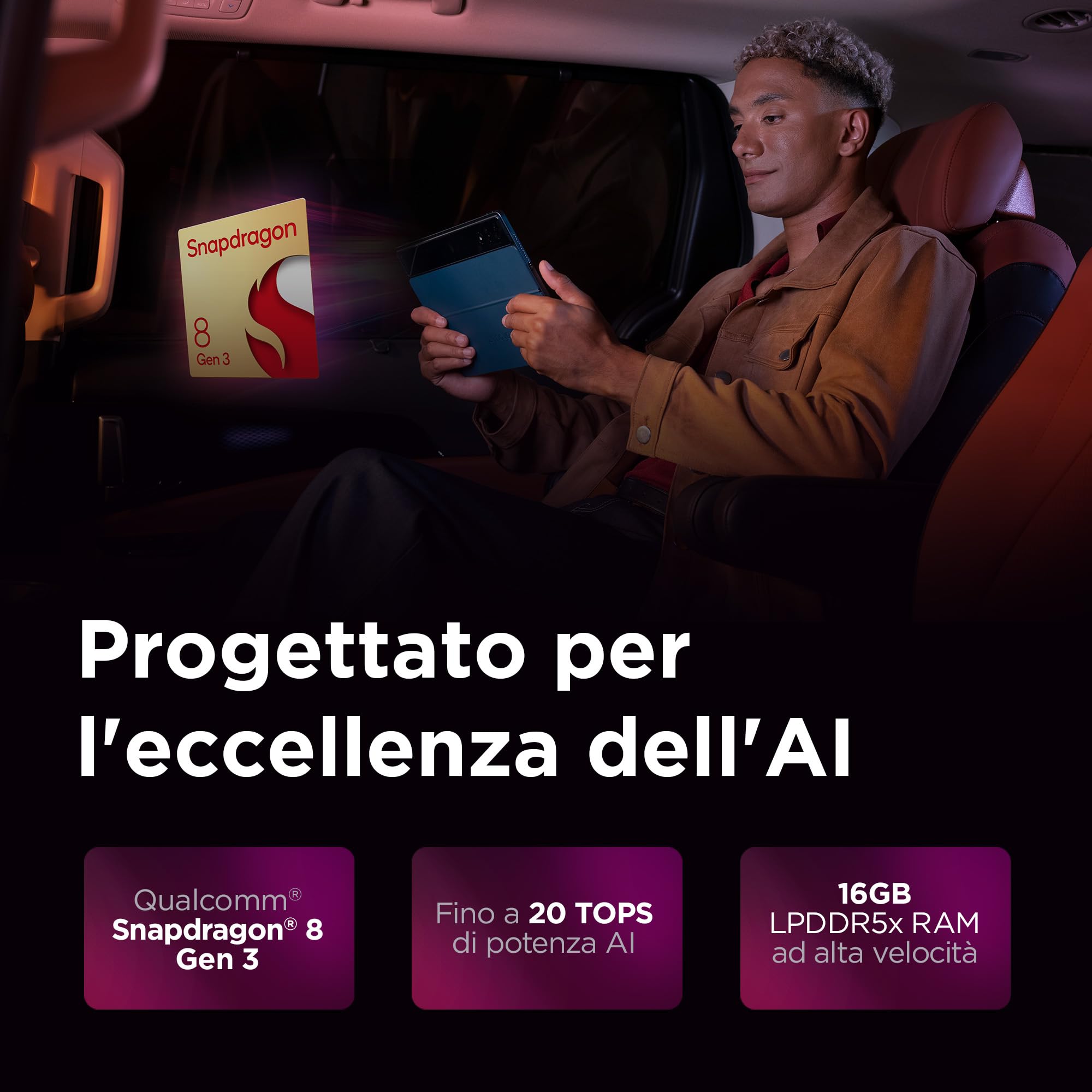 Lenovo Yoga Tab Plus Tablet 12.7” 3K 144Hz con Penna e Tastiera Incluse, Snapdragon 8 Gen 3, 16GB RAM 512GB, Tablet Android AI per Lavoro, Studio e Creatività