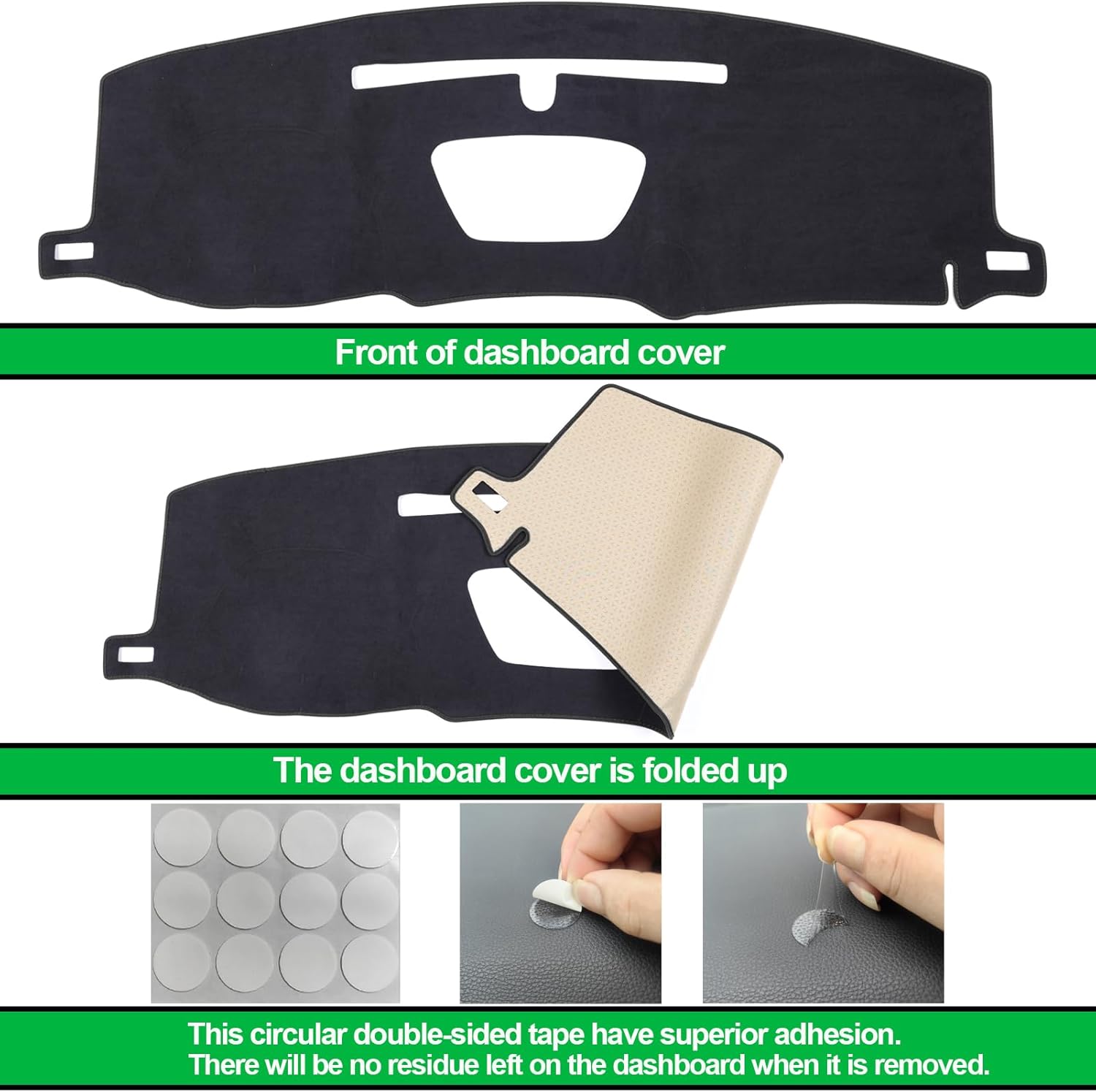 TANDI-SG125 Dash Cover Mat Fit for Chevy Chevrolet Silverado 2019 2020 2021 2022 2023 & GMC Sierra 2019-2023 1500 2500HD 3500HD Dashboar Cover (Velvet Fabric(Black)