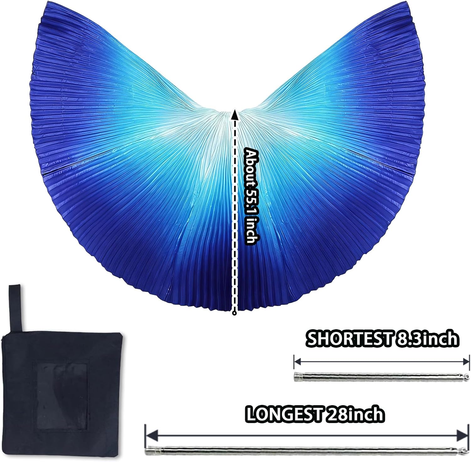 Baisdan Belly Dance Isis Wings, Satin Angel Wings for Adults, Rio Wing Halloween Costume