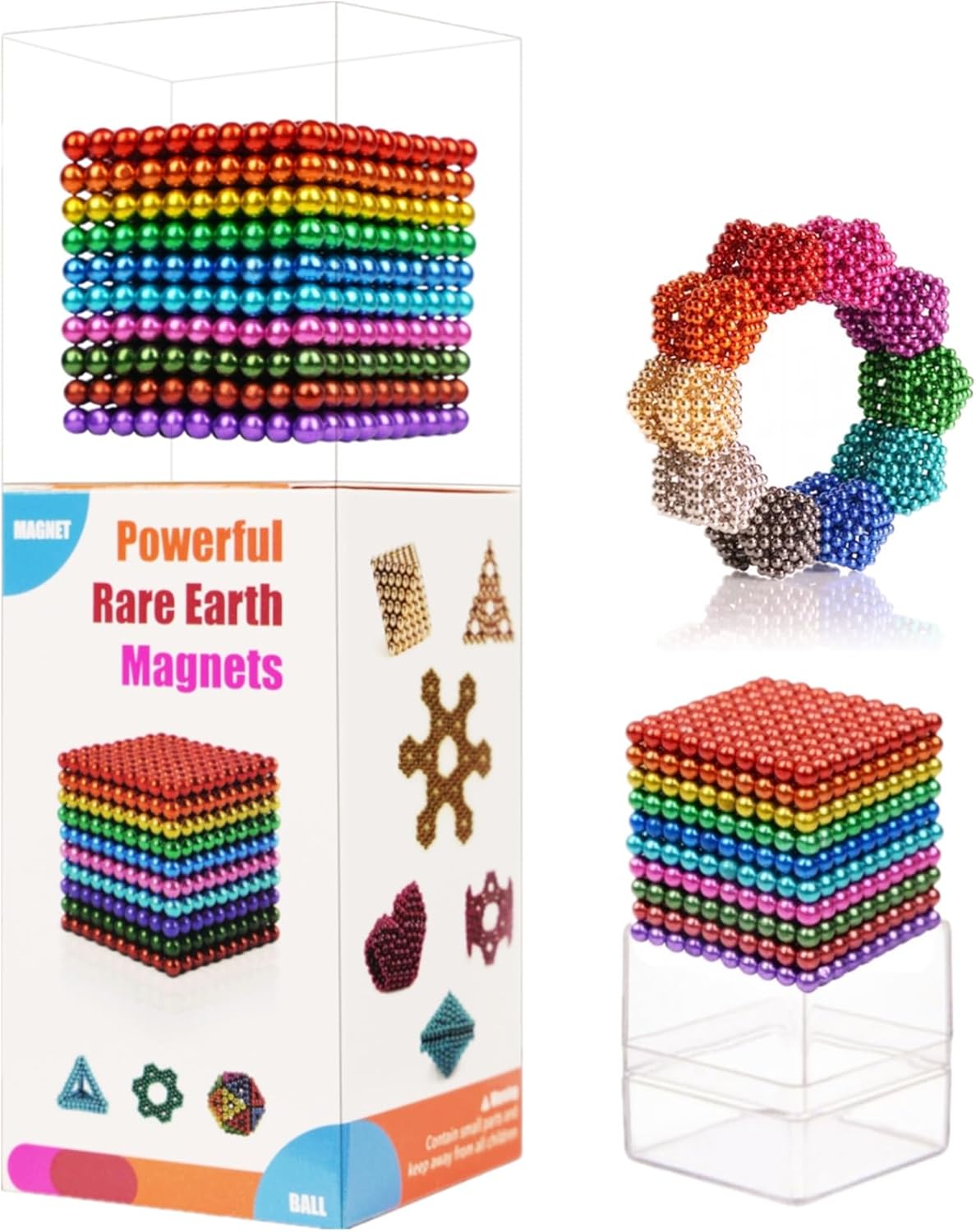 𝙈𝙖𝙜𝙣𝙚𝙩𝙞𝙘 Ball[1002pcs!] Stress Relief Toy,𝑴𝒂𝒈𝒏𝒆𝒕- Balls Fidget Toys，Desk Building Toys and 𝙈𝙖𝙜𝙣𝙚𝙩𝙞𝙘-Beads, Suitable for Teens and Adults with ADHD Toy Slime (Color Version)