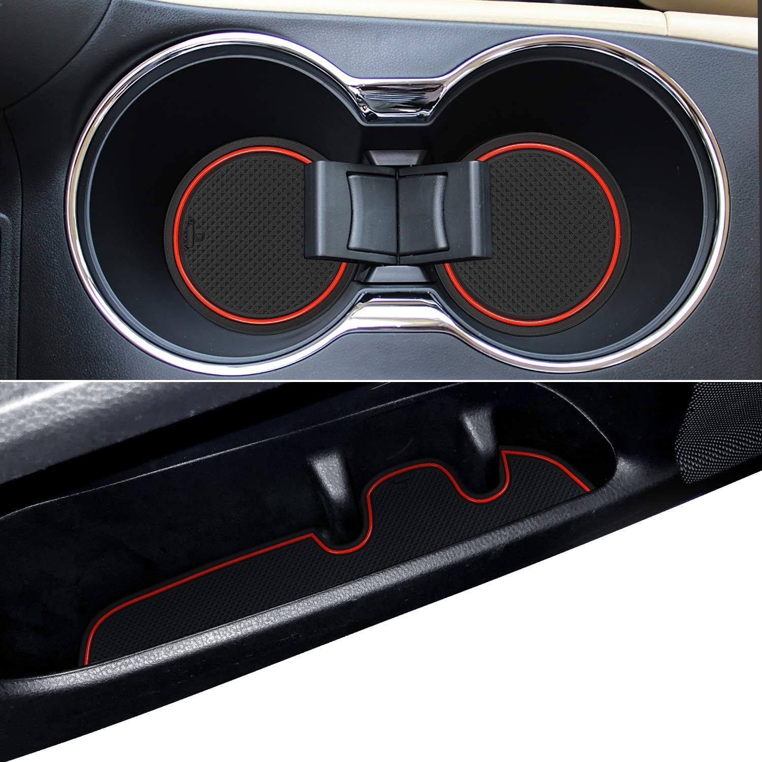 Buy Auovo Anti Dust Door Mats For Toyota Highlander Accessories Interior 2019 2018 2017 2016 2015 2014 Custom Fit Door Compartment Cup Center Console Liners 14pcs Set Red Online In Indonesia B07wlp289g Toyota Highlander 2022 Non-Slip Door Gate Slot Mats Cup Mat S