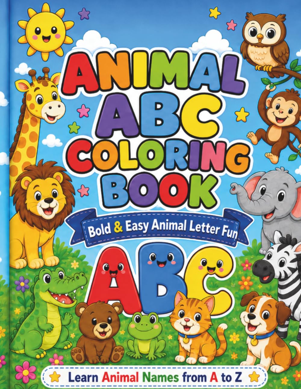 The Animal ABC Coloring Book: Bold & Easy Animal Letter Fun for Kids Learning A to Z
