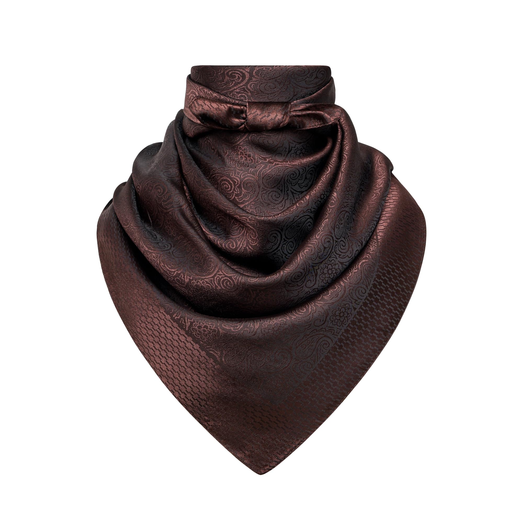 35" Men's Large Square Jacquard Scarf - Cowboy Wild Rugged Style, With Gift Packed