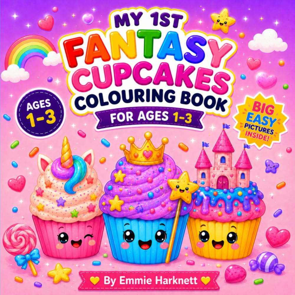 My 1st Fantasy Cupcakes Colouring Book for Ages 1-3: Big Simple Pictures of Friendly Fantasy-Themed Cupcake Characters for Toddlers