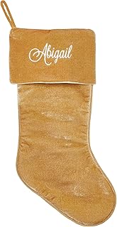Personalized Planet Gold Velvet Christmas Stocking with Custom Name Embr...