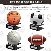 Vista 3 de Soporte de bola de acrílico personalizable - Soporte de exhibición para baloncesto, fútbol, rugby, voleibol, fútbol, soporte de pelota con autógrafo