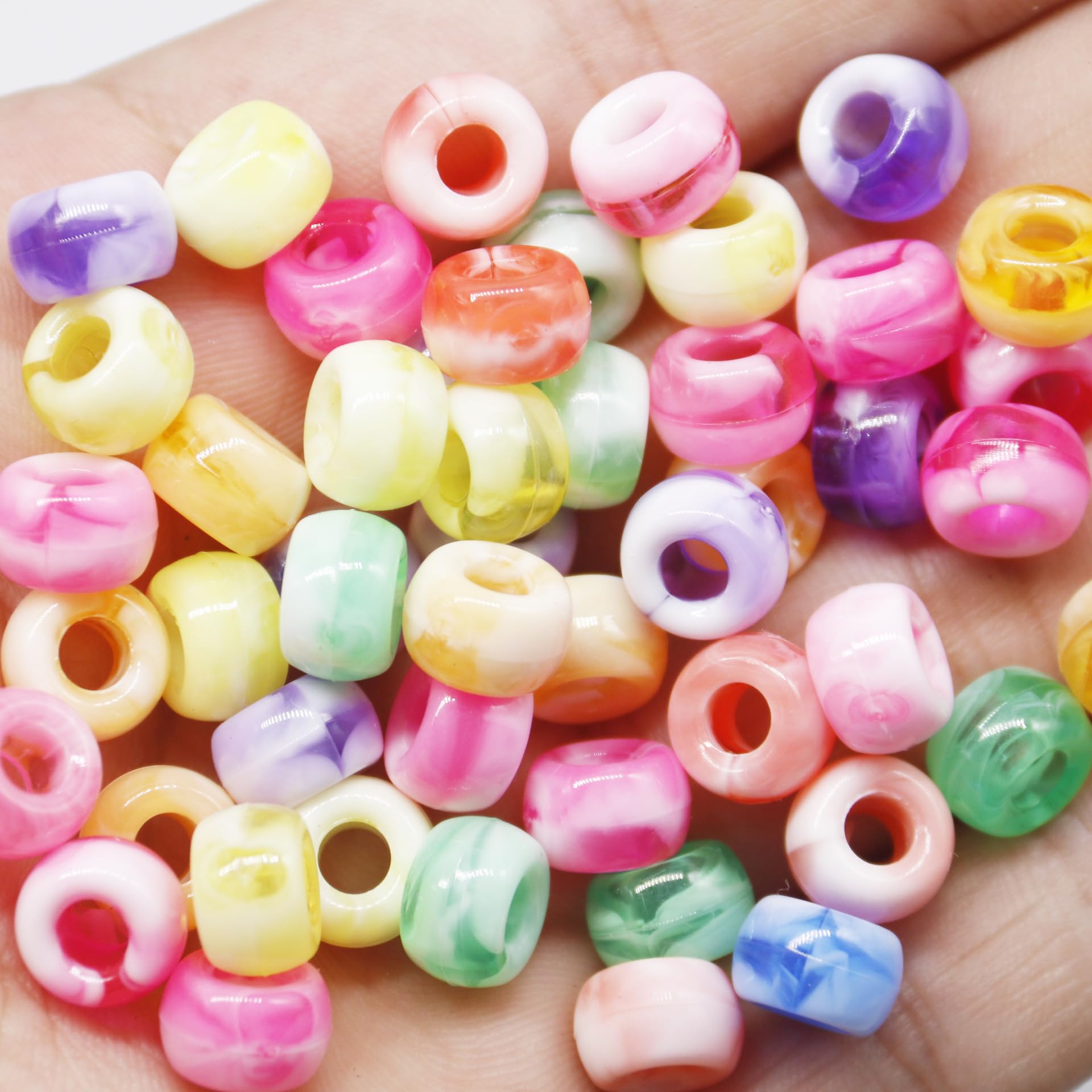 Perline Plastica Per Gioielli Feste Perline Pony 9x6 Mm Colore Lilla - Confezione Da 500 Pezzi Per Braccialetti, Capelli E Lavoretti Creativi 500 Pezzi Bulk Pack