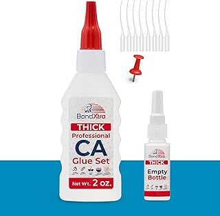 2 oz. Thick CA Glue for Woodworking, Premium Super Glue Kit for Wood Turning with Extra Bottles, Anti Clog Caps, Microtips, Thick Viscosity Cyanoacrylate for Plastic, DIY, Craft, Hobby, etc