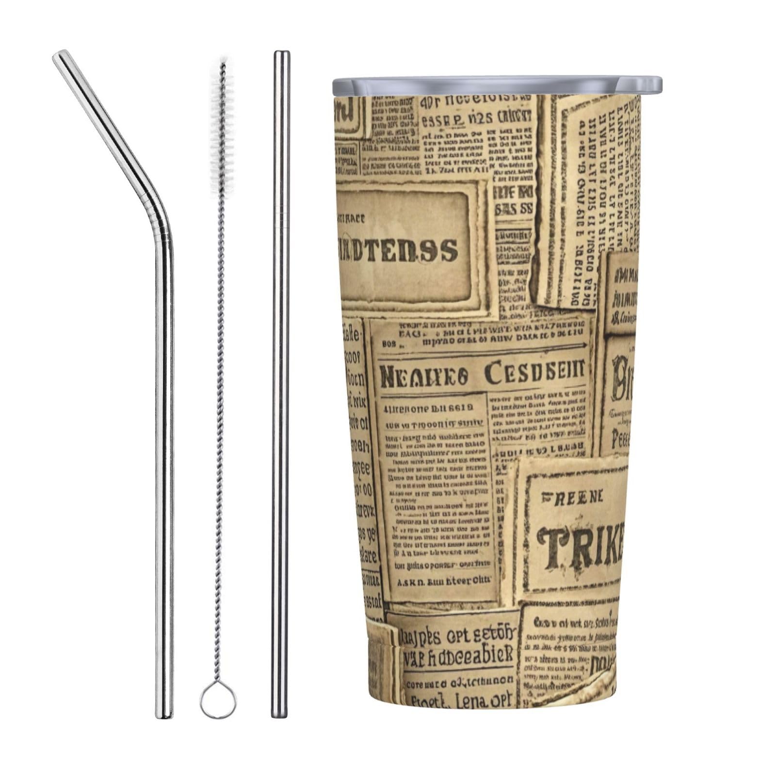Tasse de voyage isotherme vintage 590ml en acier inoxydable pour café