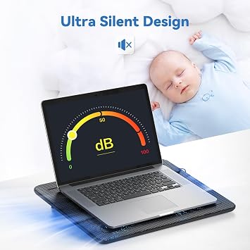 TECKNET Laptop Cooling Pad, Portable Slim Laptop Cooler for 12-17 Laptops