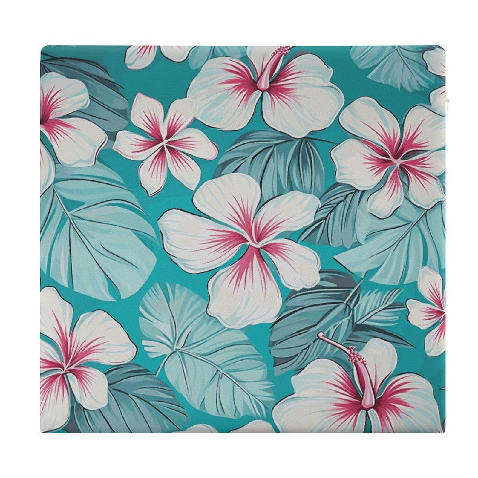 LDGSUPH - Hibiscus Tropical Flower Seat Cushions for Office Chair Square Cushions Soft Floor Cushions Comfortable Memory Foam Cushion Cushions for Travel Chair in