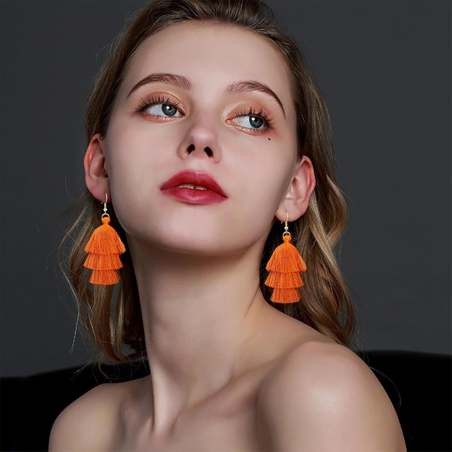 Colorful Tassel Earrings Layered Tassel Earrings Bohemian Dangle Drop Earrings for Women Girls Fashion Jewelry Valentine Birthday Party Gift - Image 2