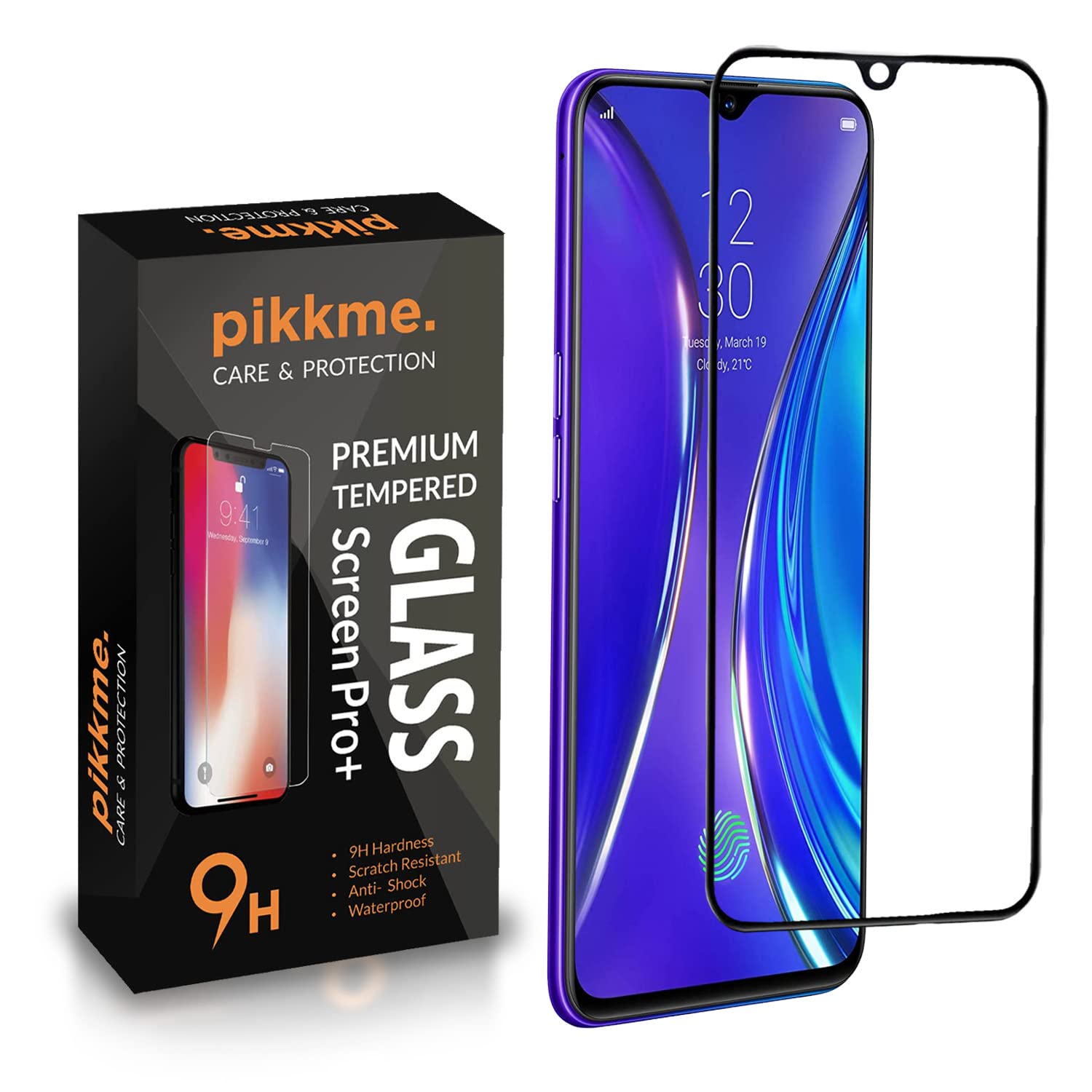 Pikkme Tempered Glass Screen Protector for Realme XT / X2 Edge to Edge Coverage with Easy Installation kit Black (B0B9H97LMH) Amazon Price History, Amazon Price Tracker