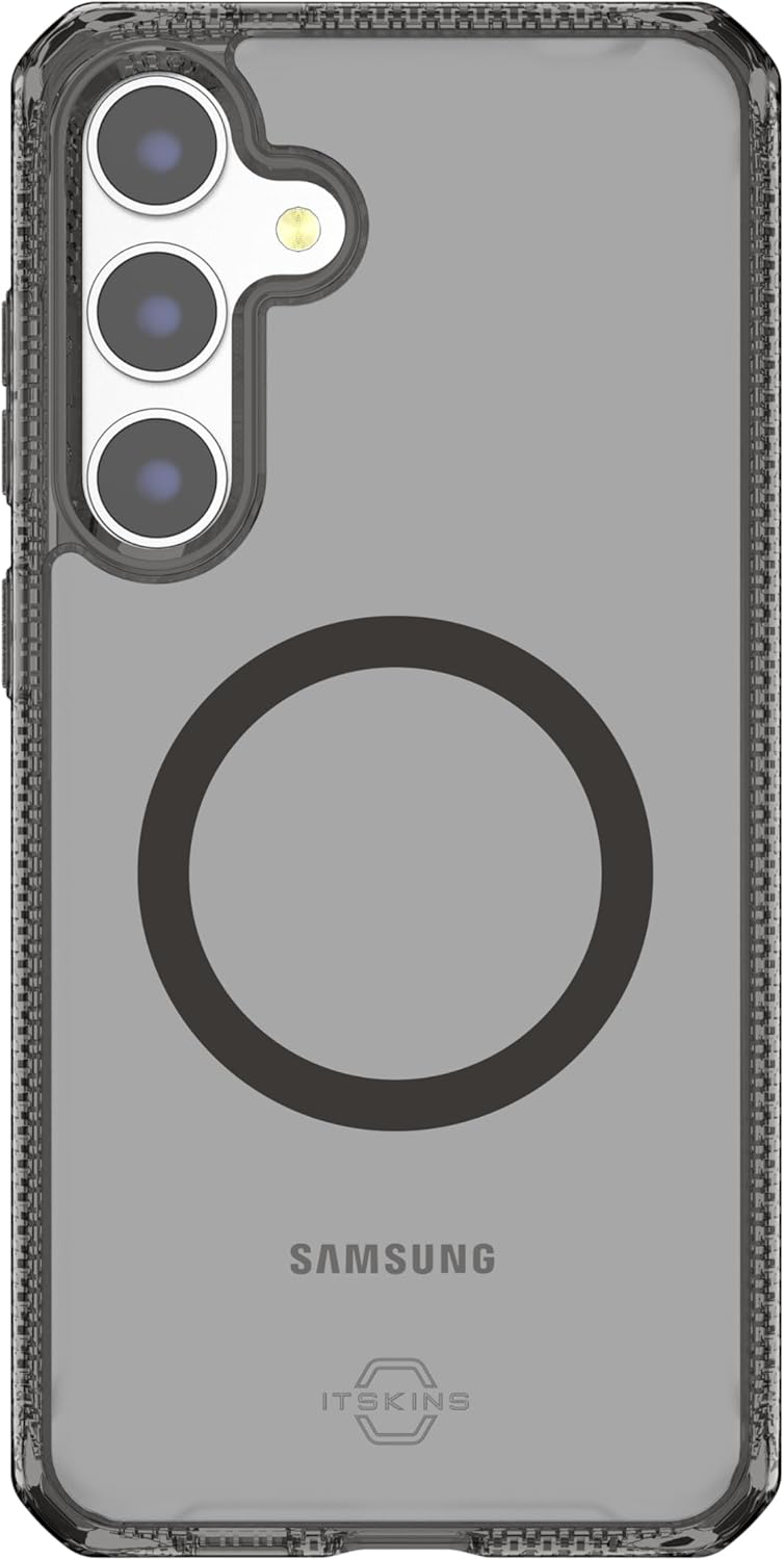 ITSKINS Hybrid R // Vapor Magnetic Matte Protective Phone Case for Galaxy S25, Compatible with MagSafe, Anti-Yellowing Cell Phone Cover, Military Grade Protective Bumper - Smoke
