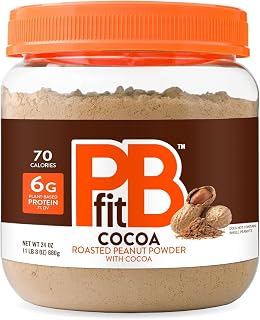 PBfit 24 Ounce Peanut Butter Powder Chocolate Flavor, Cocoa Powdered Peanut Butter Spread From Real Roasted Peanuts and Cocoa, 6g of Protein 7% DV, Gluten-Free, 70 calories, 88% less fat (Pack of 1)