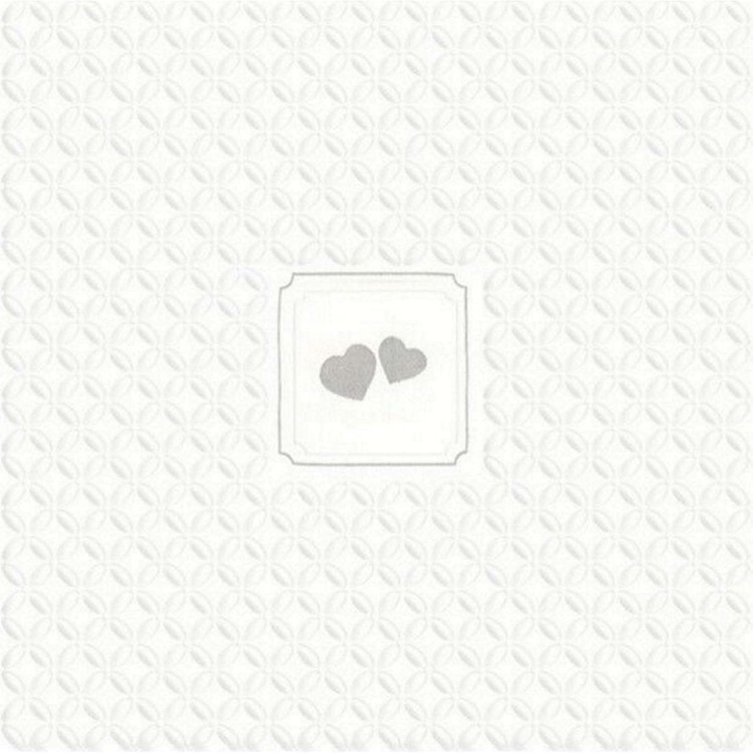 IHR 16 Luxury Paper Luncheon Napkins- Giorno Festivo (Silver Heart)