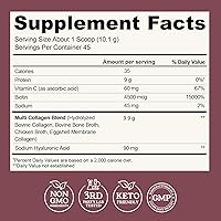 Vista 3 de Polvo de péptidos de colágeno múltiple tipo I, II, III, V, X Polvo de proteína de colágeno múltiple con ácido hialurónico, biotina, vitamina C