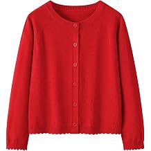 Yekaty Girls Cardigan Eyelet Button Up Sweater School Uniform Tops