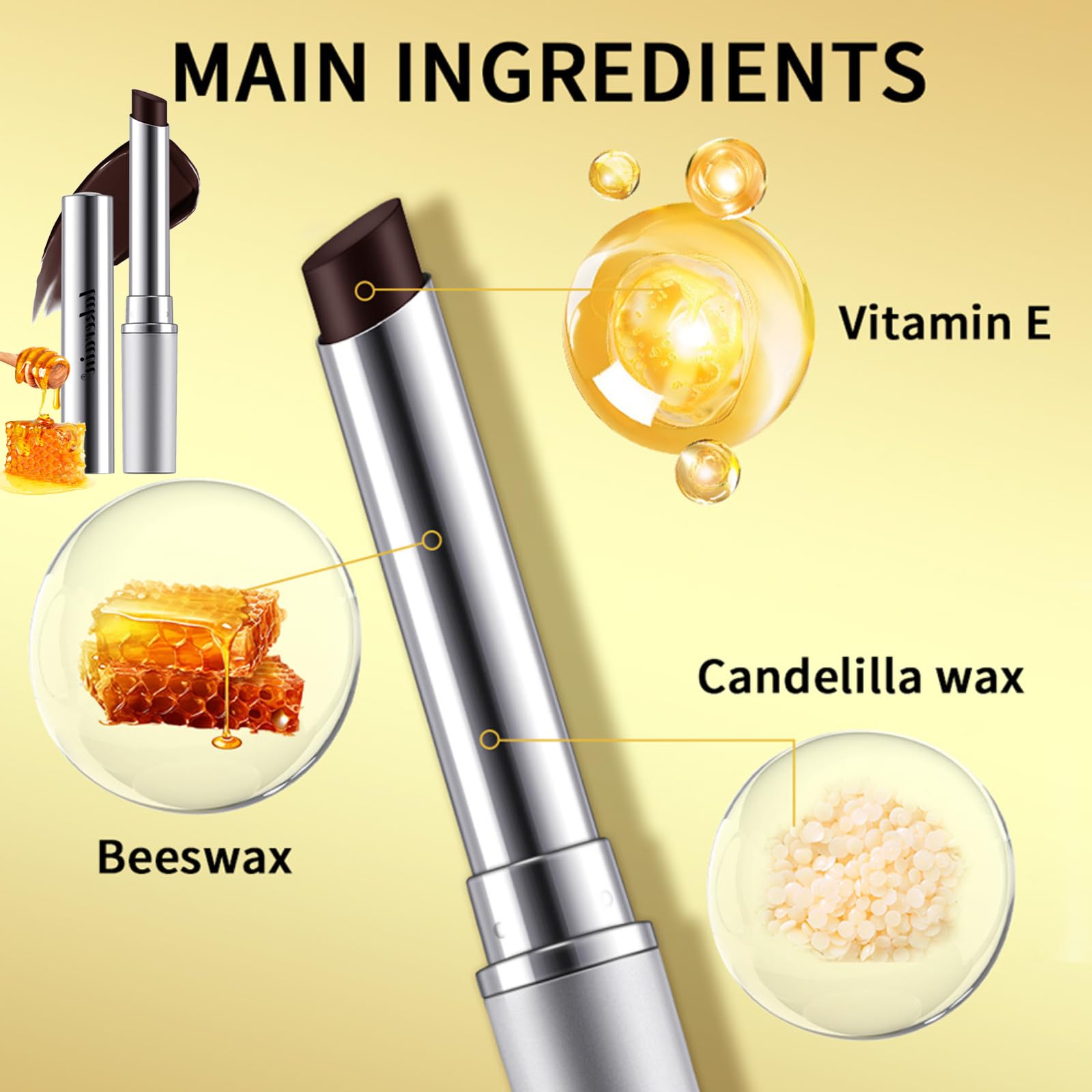 Black Dark Honey Lipstick, Almost Honey Balm Black Color Lipstick Tinted Lip Balm - Image 3