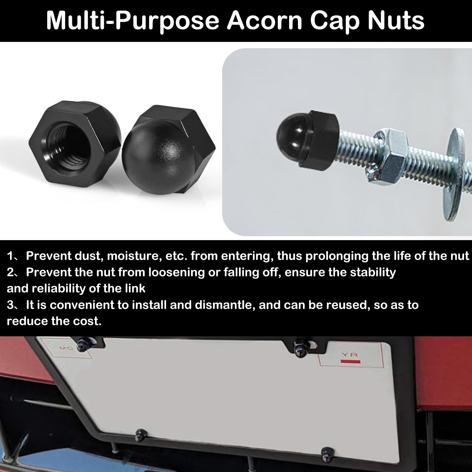 Dadi Ciechi M8 In Acciaio - 50 Pezzi, Nichelati E Neri, Per Fai Da Te E Riparazioni - Foto 2