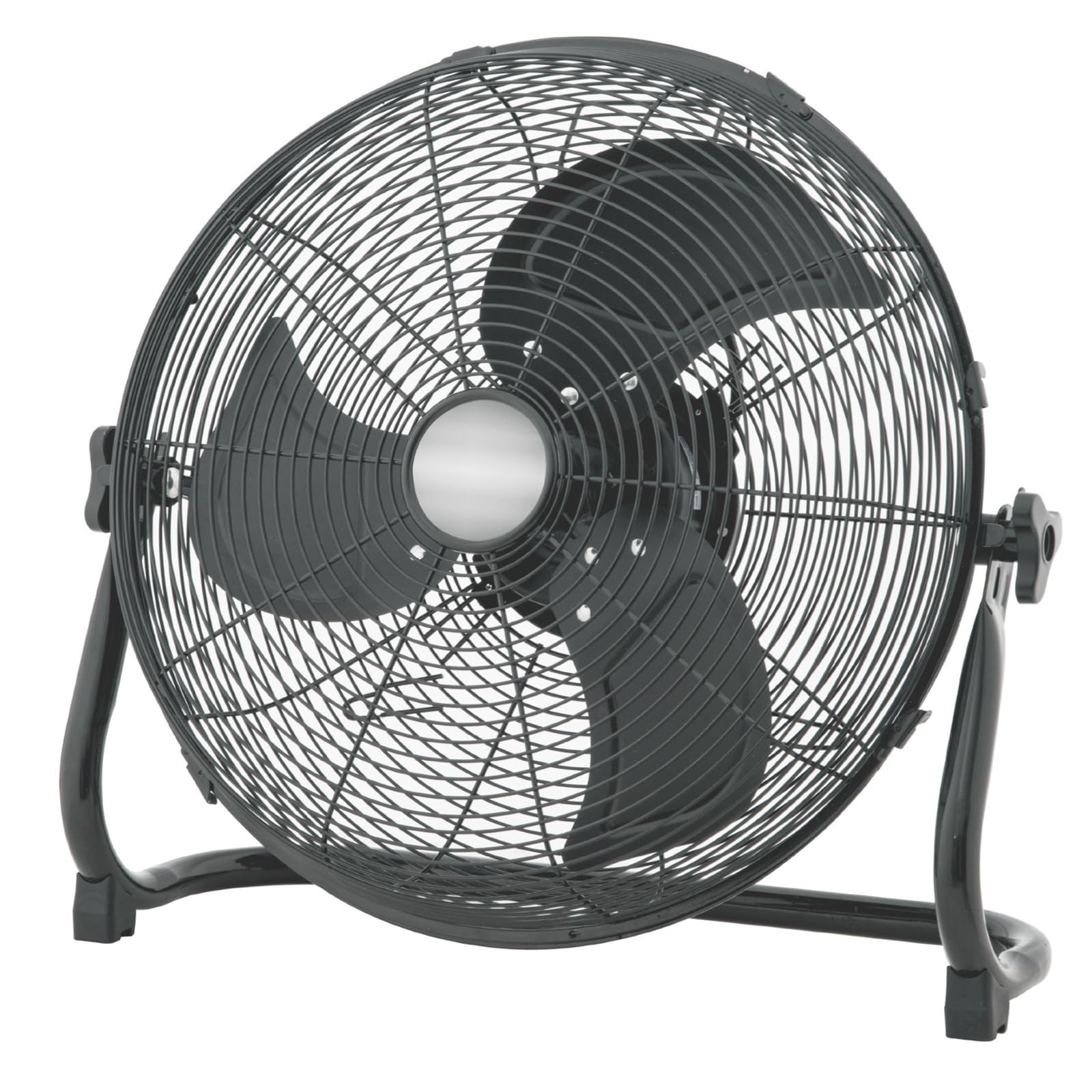 Sohler 18" Industrial Floor Fan, 100W Metal High Velocity Cooling Fan, 3 Speed Settings, Aluminium Blades, Black, Ready to Use