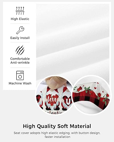 Miniatura 5 de Office Chair Cover I Love U Gnome Protective Stretchable Universal Computer Chair Covers Roses Red Black Buffalo Plaid Stretch Rotating Chair