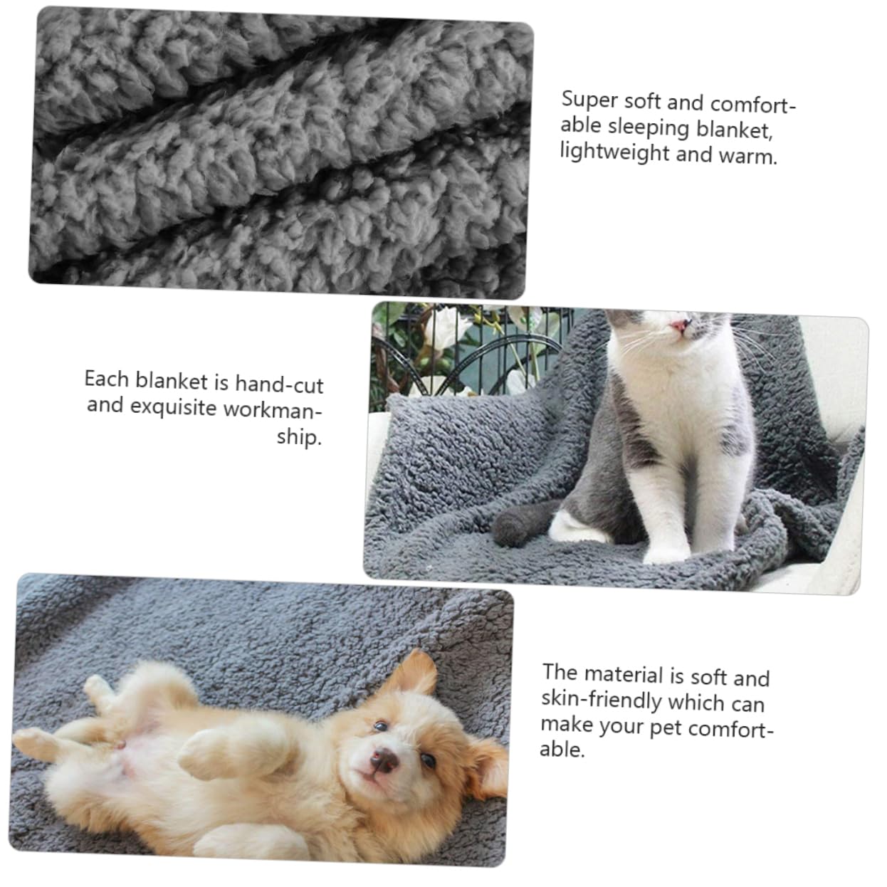 CIYODO Elevate Your Pet's Comfort 2pcs Soft Pet Blanket Plush Dog Cat Mat Breathable and Easy Wash
