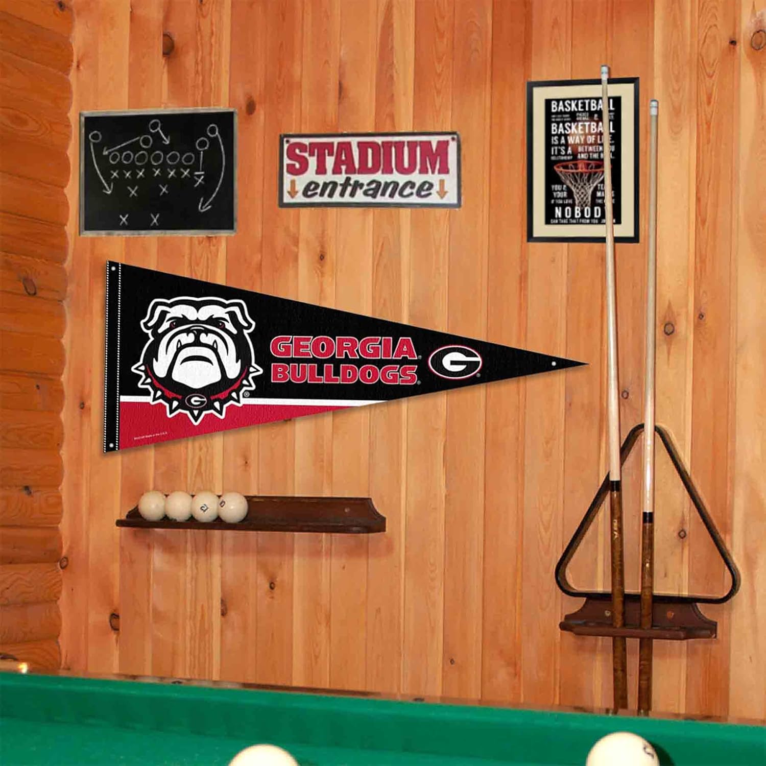 College Flags & Banners Co. Georgia Bulldogs Bulldog Pennant Flag and Wall Tack Mount Pads - Image 4