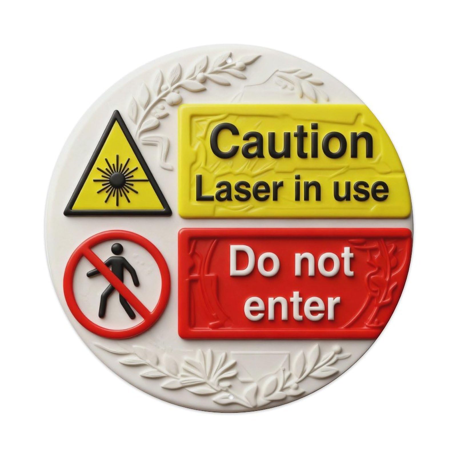 Caution Laser In Use Do Not Enter Round Metal Tin Sign Vintage Wall Decor, Bar Garage Cafe Kitchen Home Wall Art Poster 8x8inches