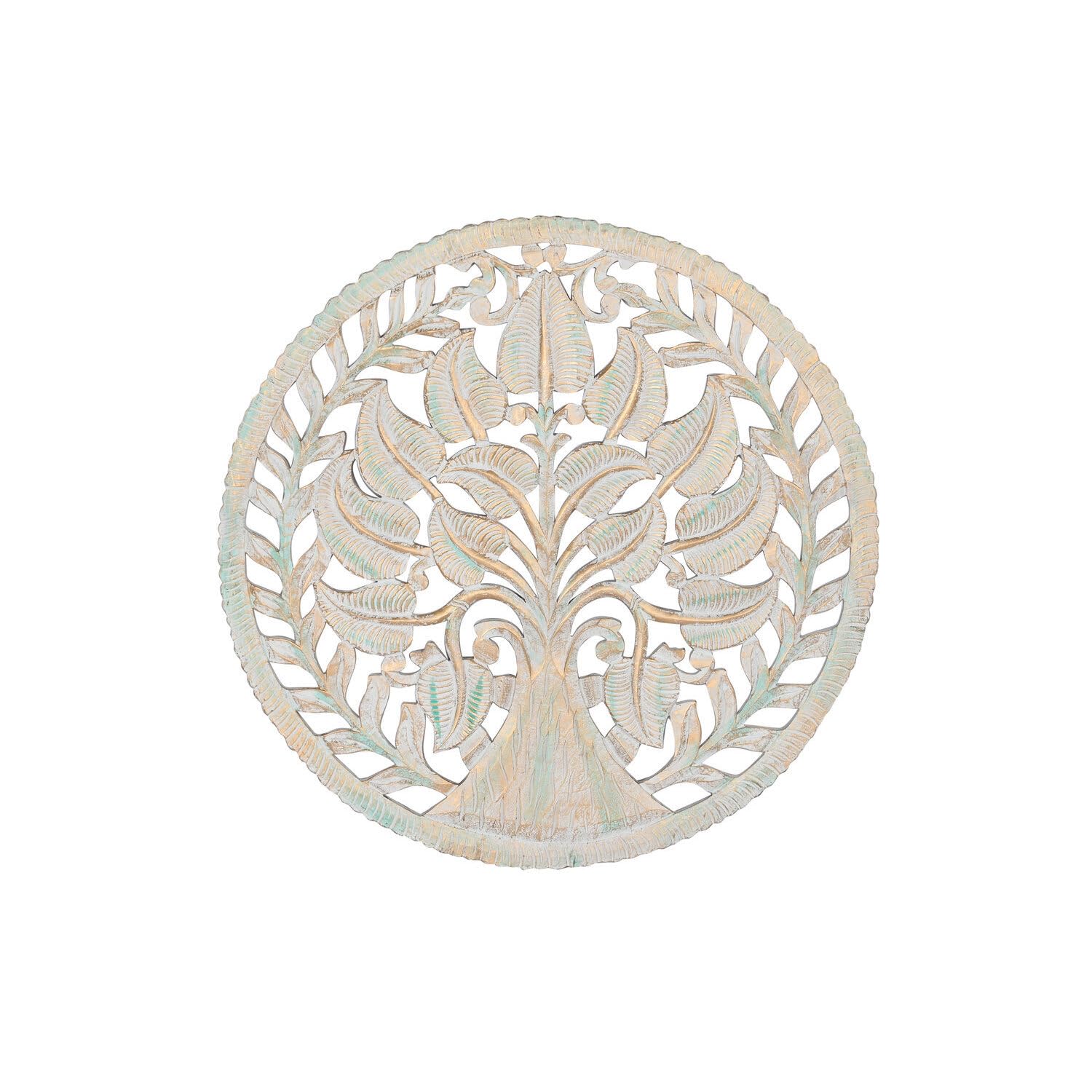 Arbre de vie mural blanc décapé 90x90 cm créez une ambiance cosy