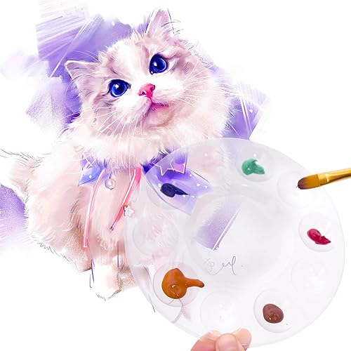 Miniatura 4 de Hulameda 3 paletas de pintura, paleta de bandeja de pintura de plástico, paleta de pintura con 10 pozos para adultos y niños, para pintura o