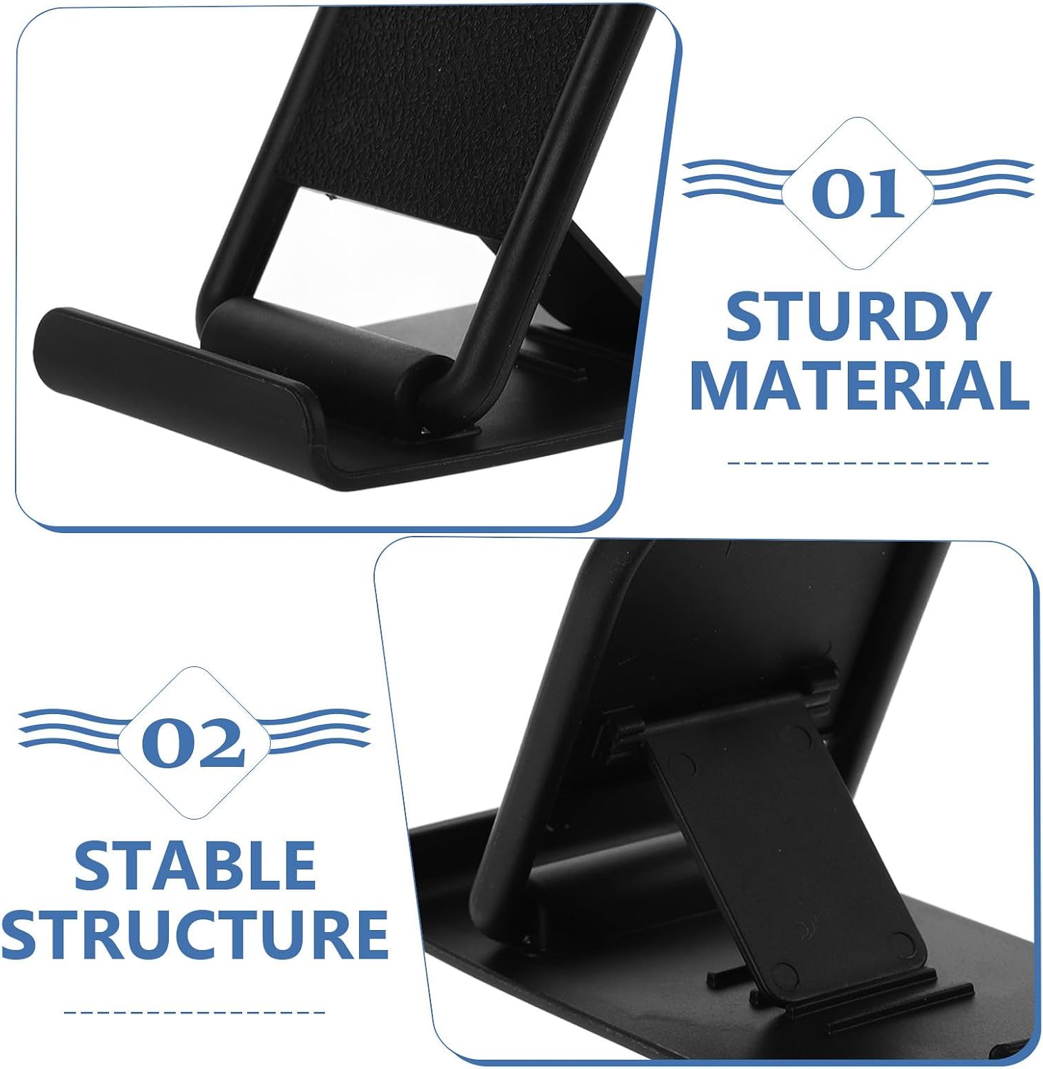 2pcs Foldable Mobile Phone Holder Portable Plastic Smartphone Stand image 3
