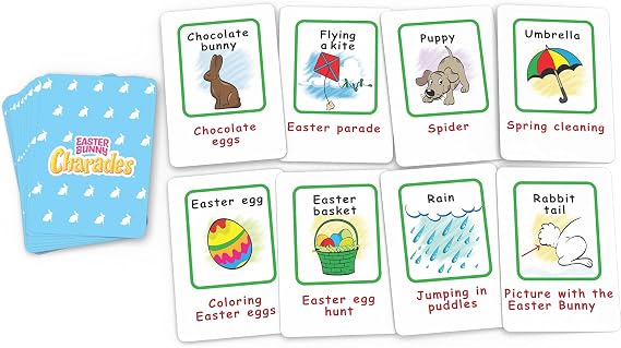 Easter Bunny Charades 80 Acting Prompts for Kids 6+, No Reading Needed