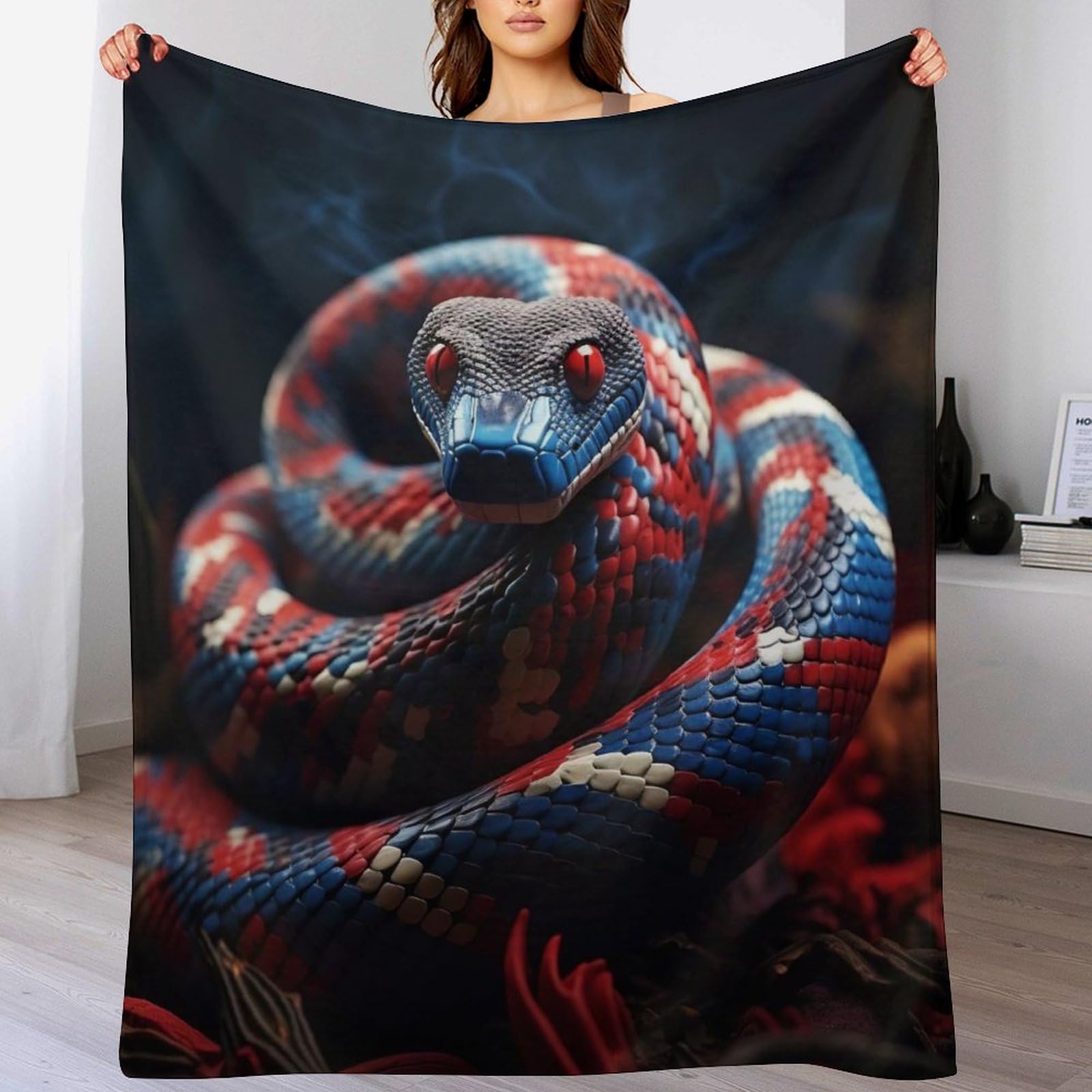 Couverture serpent en flanelle douce 140x180 cm pour lit et canapé