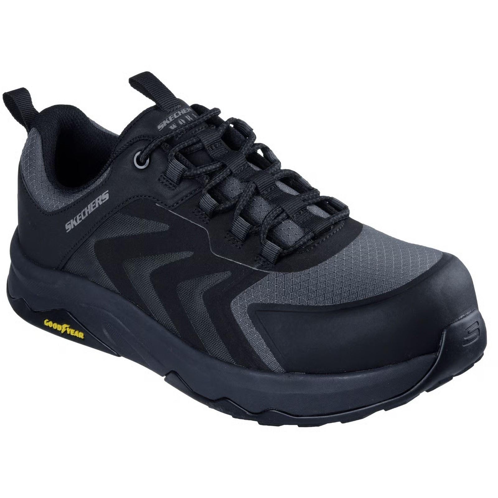 Skechers Men's Speed-Flex Trekker Work Shoes, Black Textile/Synthetic, 8.5 UK
