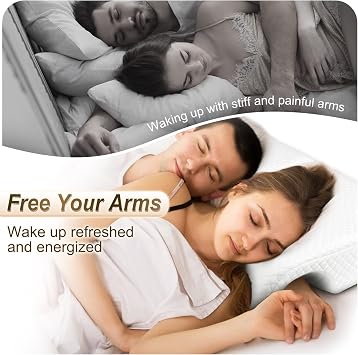 HOMCA Cuddle Pillow for Couples, Memory Foam Couples Pillow with Arm Hole