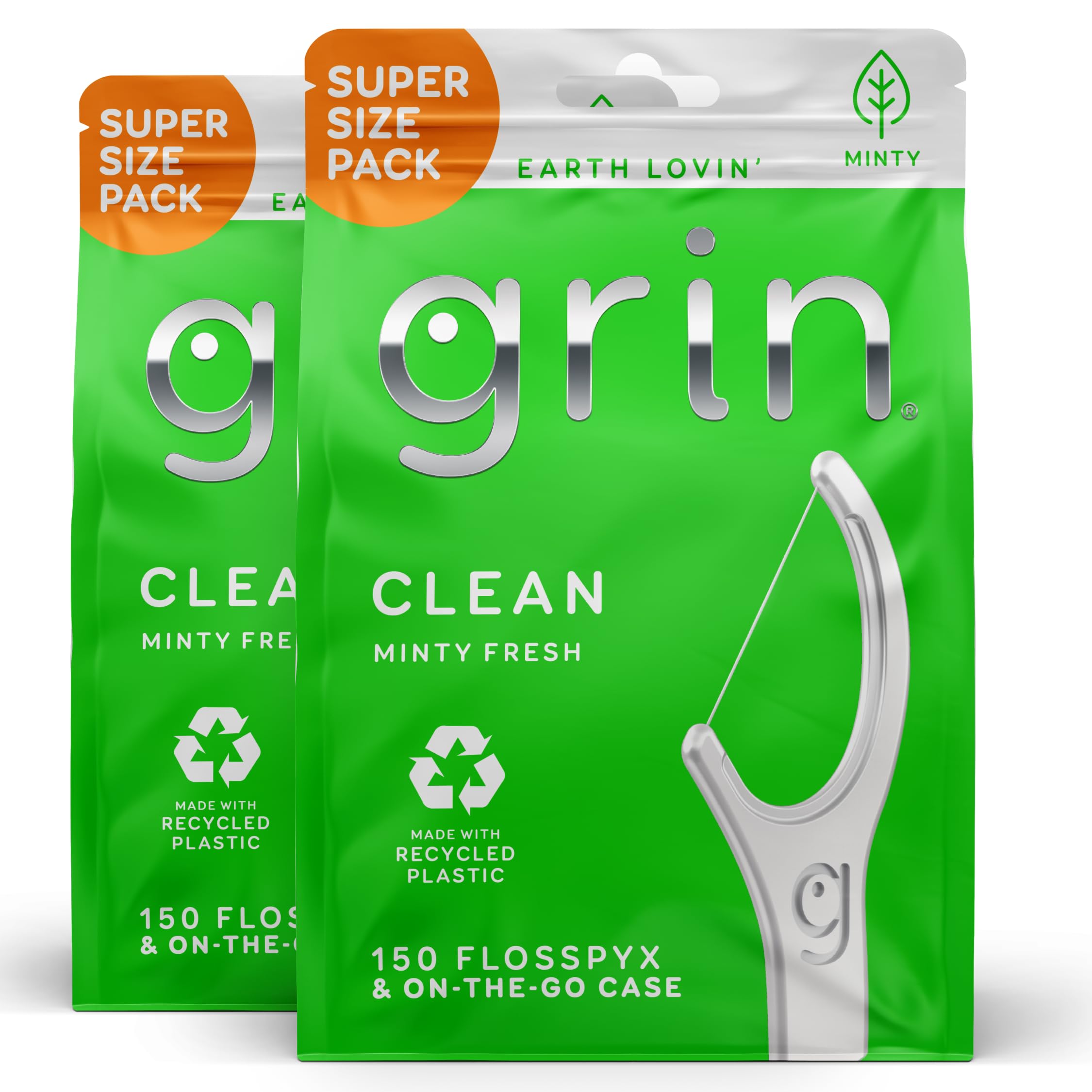 Amazon.com : GRIN Clean Flosspyx, Floss Picks, 150 Count, Dental