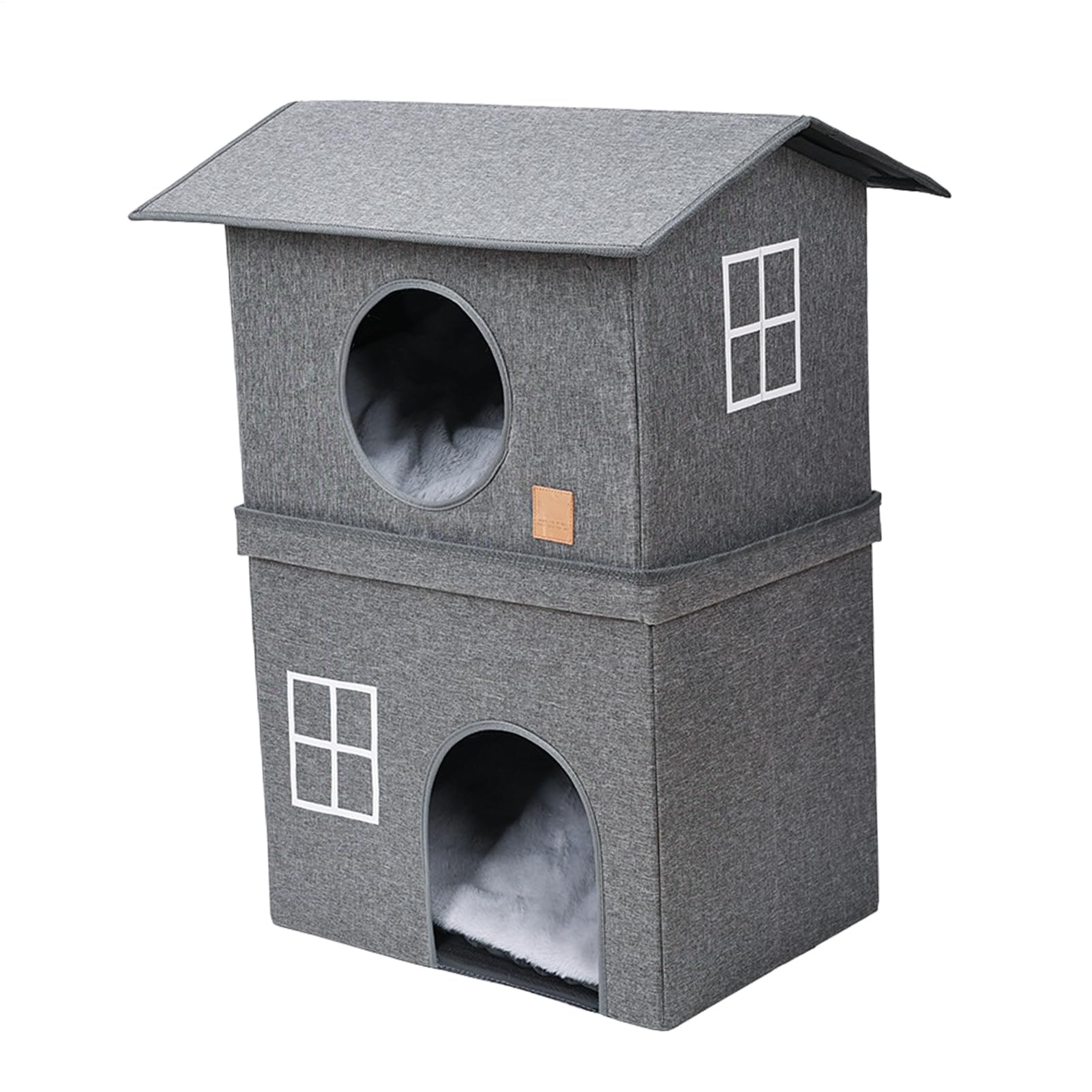 Cabane à chat avec grattage et jeu pour lit douillet toutes saisons