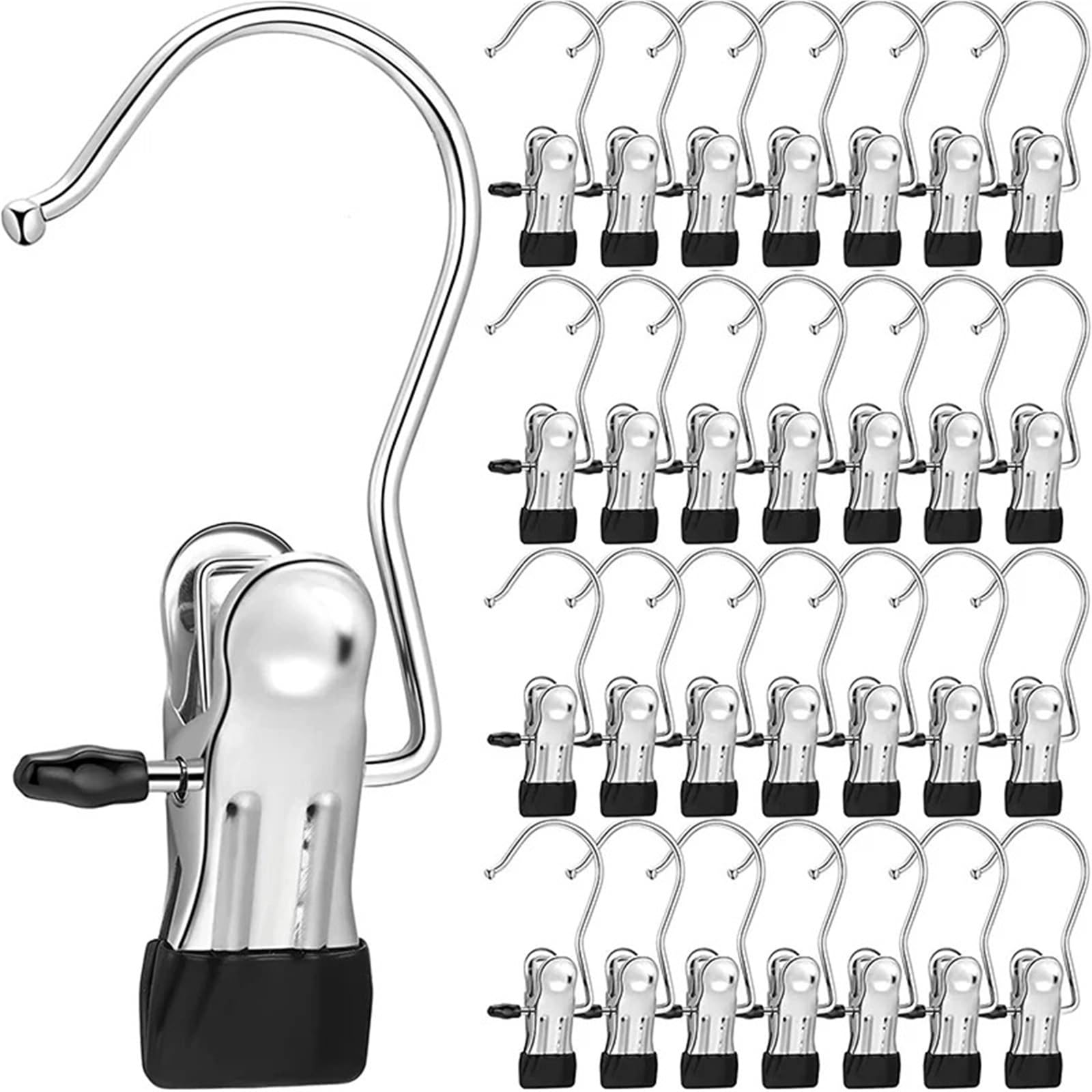 Handtuchklammern 10/20/30PCS Edelstahl Wäscheklammern Wäsche Haken Tragbare Hängende Kleidung Clip Hosen Socken Lagerung Clip(Green,30PCS)