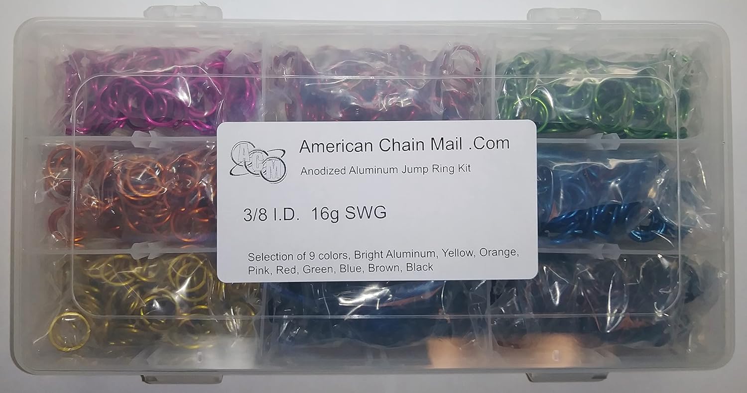 Jeweler Starter Kit Jump Rings Anodized Aluminum 3/8 16g American Chainmail