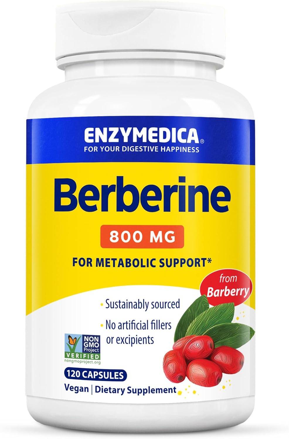 Enzymedica, Berberine, 800mg, 120 Count Enzymedica, Berberine, 800mg, 120 Count