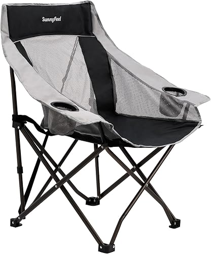 SUNNYFEEL Silla de malla de gran tamaño, color negro, juego de uno