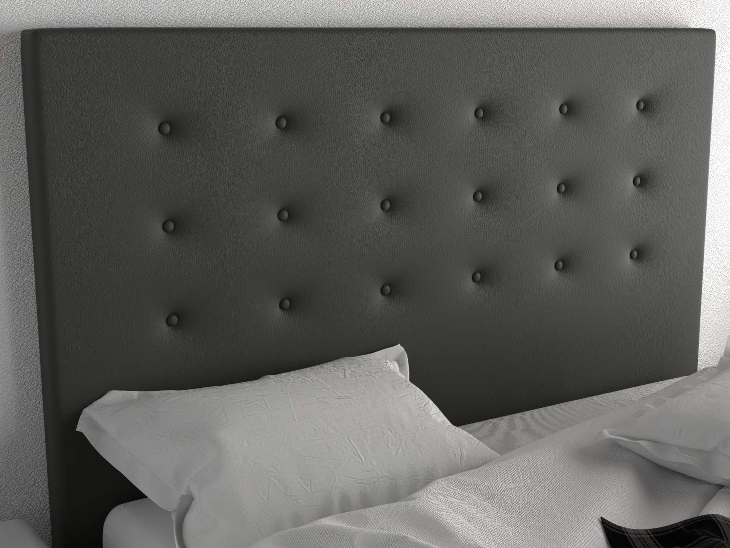 LA WEB DEL COLCHON Cabecero tapizado Miconos para Cama de 180 (190 x 120 cms) Gris Ceniza | Cama Juvenil | Cama Matrimonio | Cabezal Cama