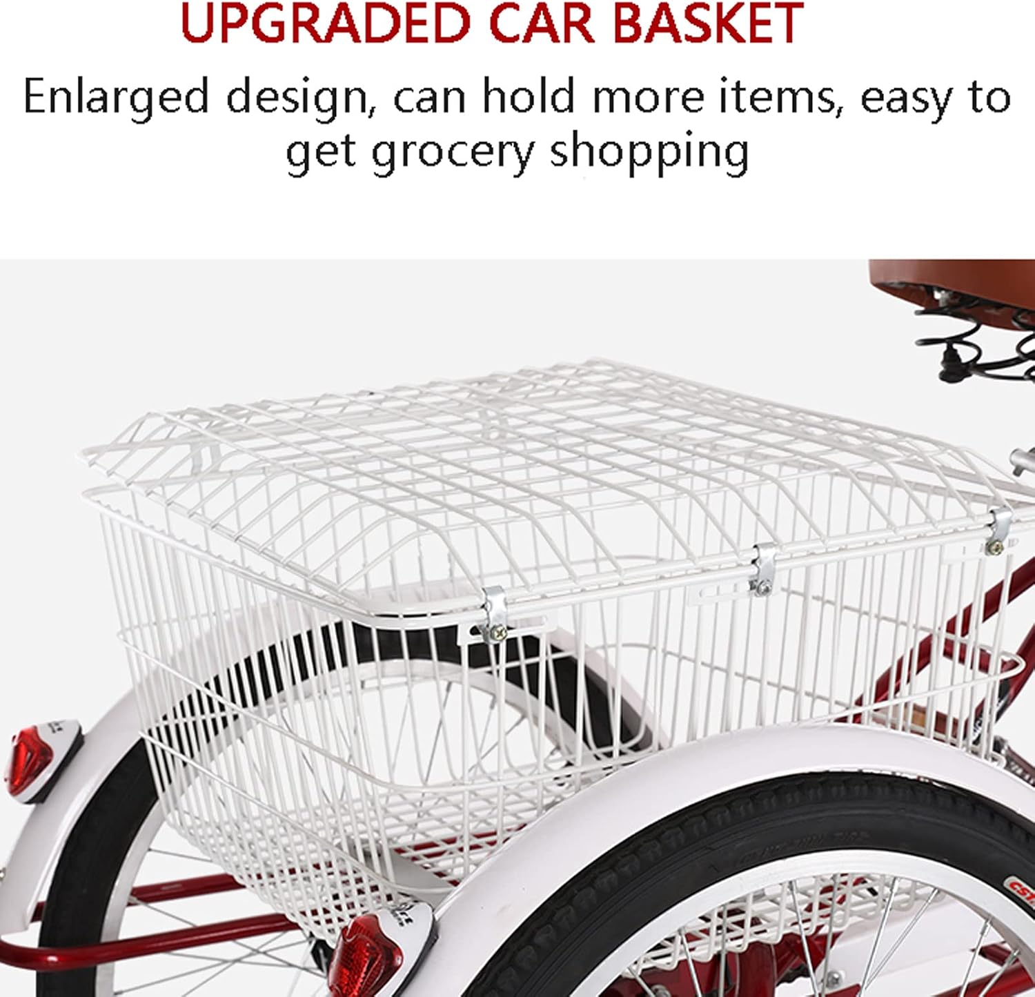 Adult Tricycle Three Wheel Bike Comfort Bicycles 20inch Three Wheel Cruiser Bike with Shopping Basket for Recreation Shopping Picnics Exercise Men's Women's Cycling Pedalling