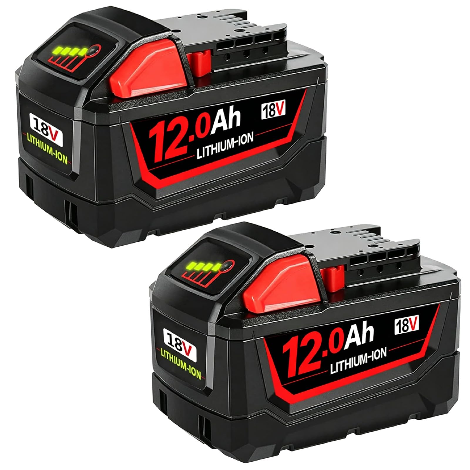 2 Pack High-Capacity 12.0Ah Replacement for Milwaukee Battery M18 18V